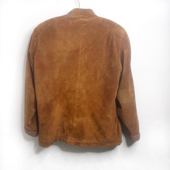 L.L. Bean 90's Vintage Suede Leather Button Front Pocket Barn Coat Size M - Picture 10 of 17